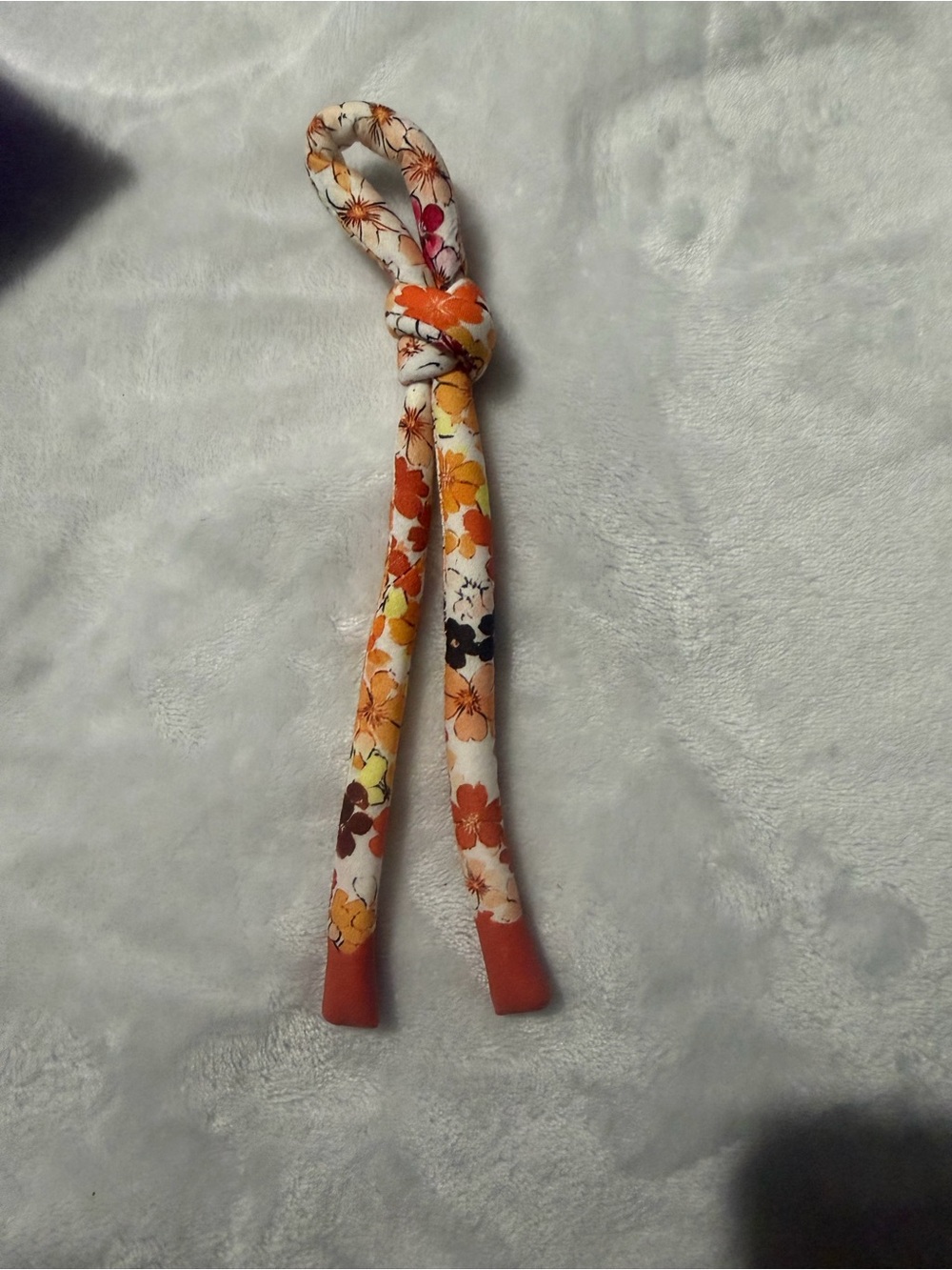 Hand Made Floral Tie Bag Charm - Orange
